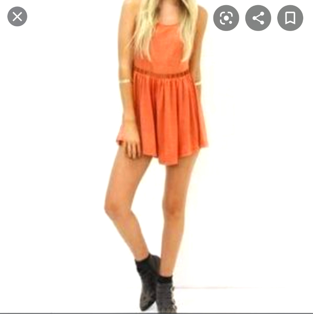 Toby Heart Ginger Open Back Romper - image 1